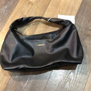 LUXEBOLD Black Vegan Leather  Hobo Bag Slouchy Tote NWT